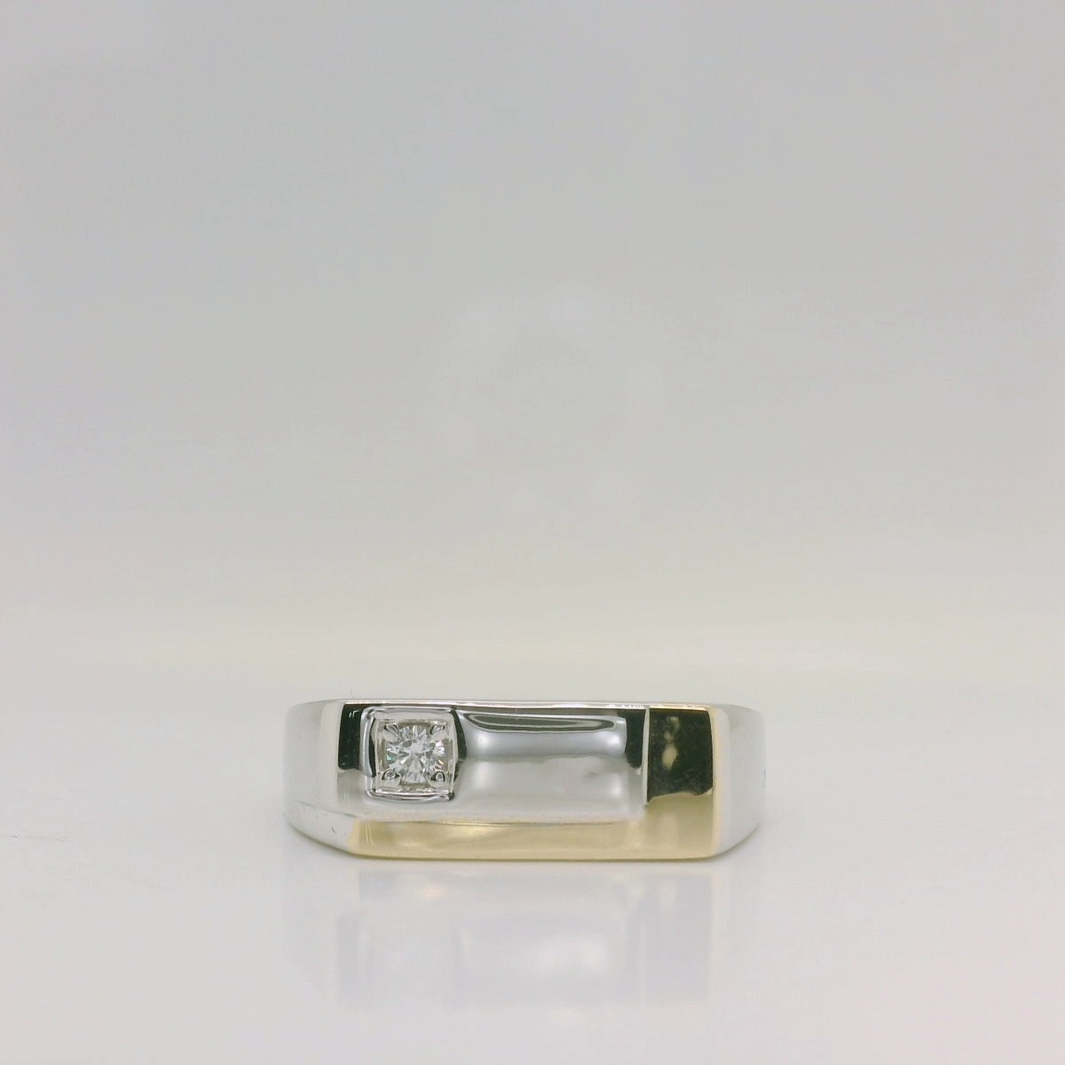 Two-Tone Rectangle CZ Ring