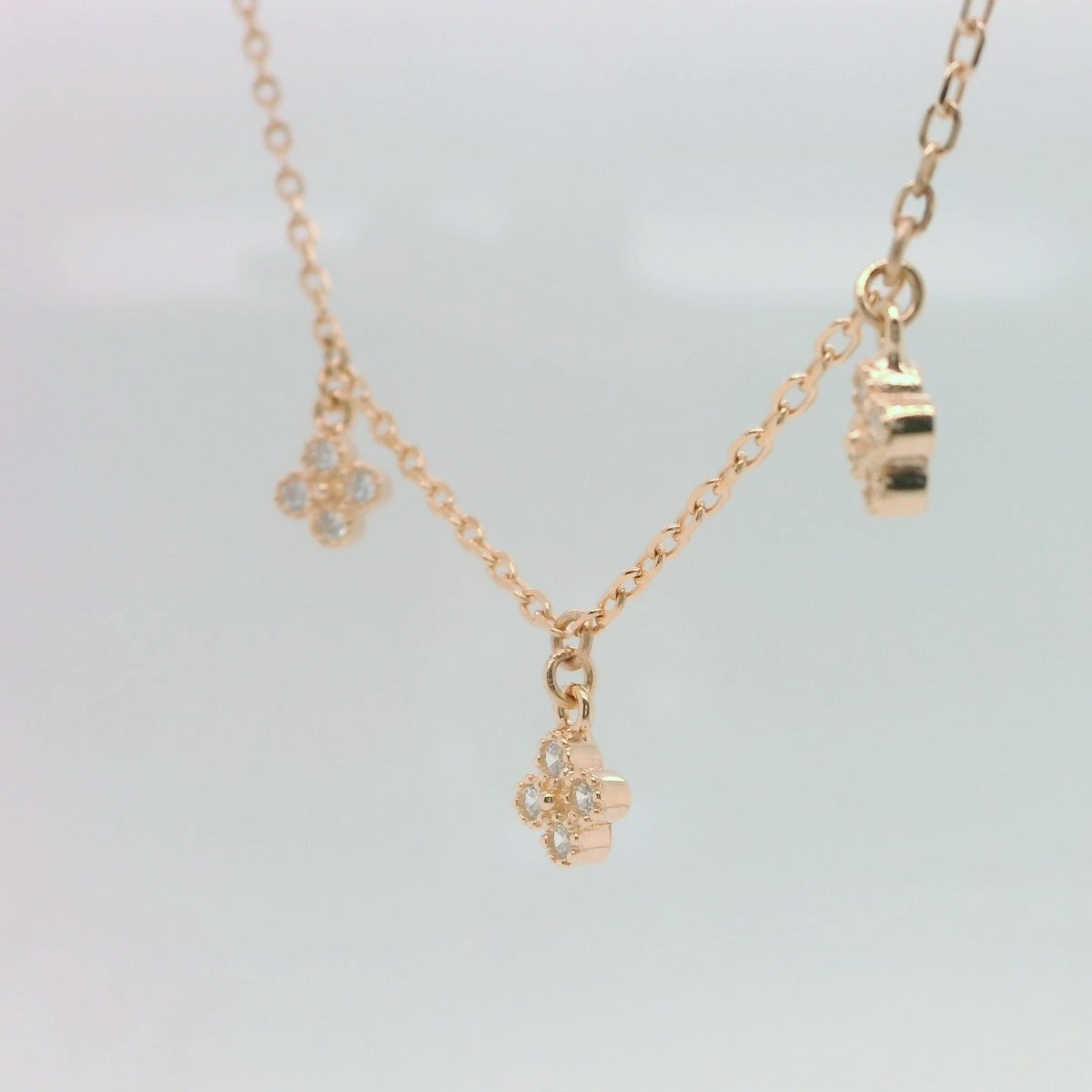 Rose Tone Clover Necklace