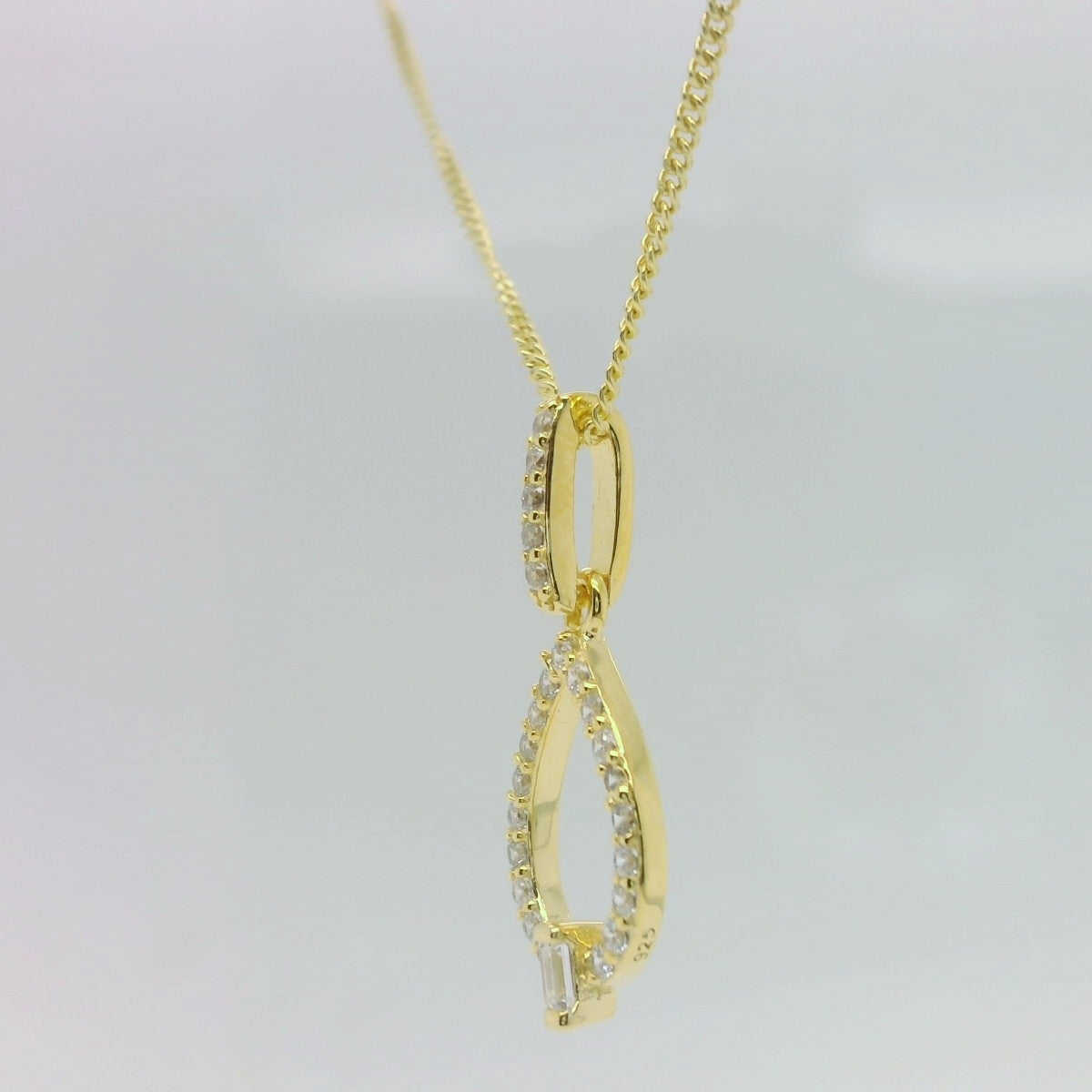 Open Teardrop Baguette Necklace