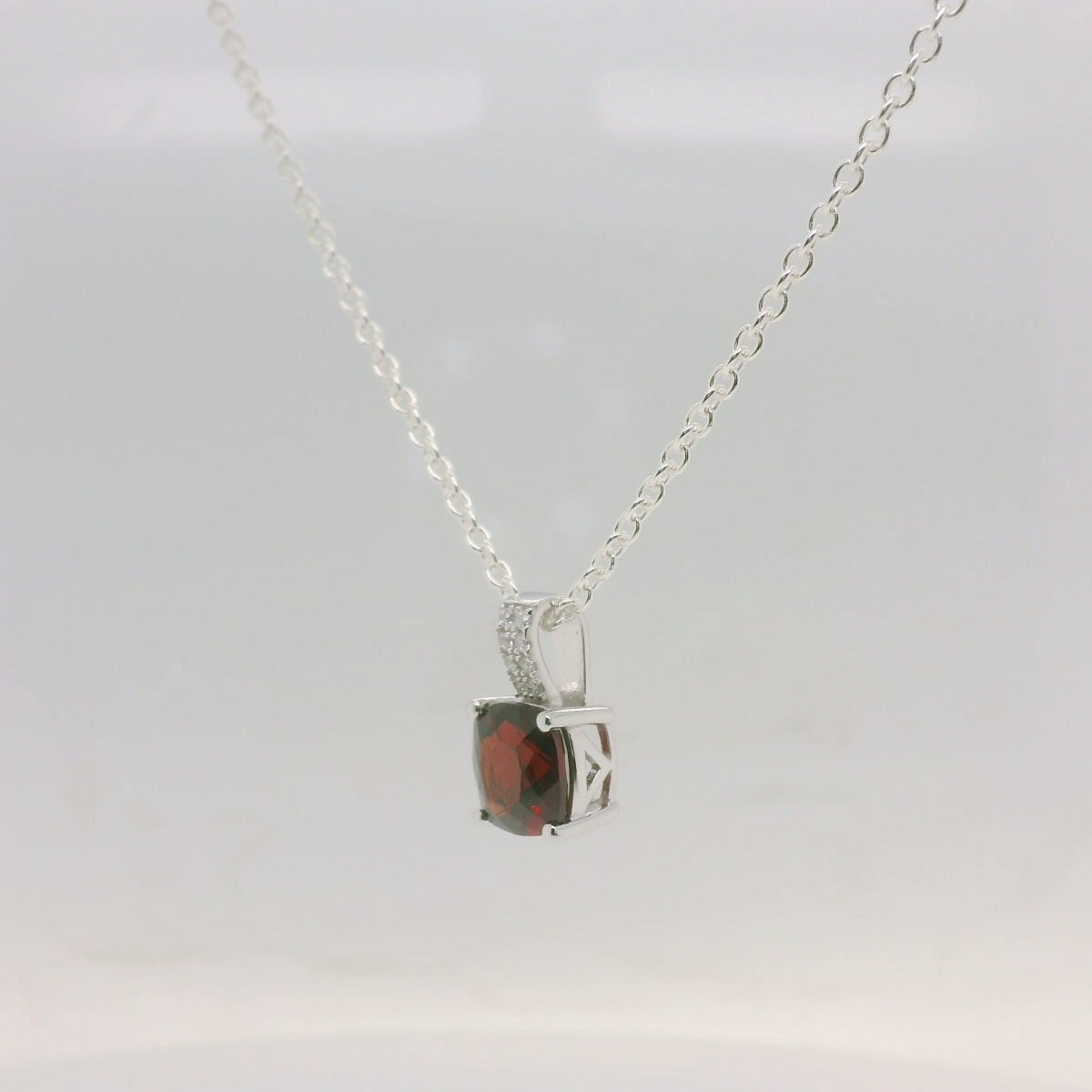 Garnet & CZ Pendant