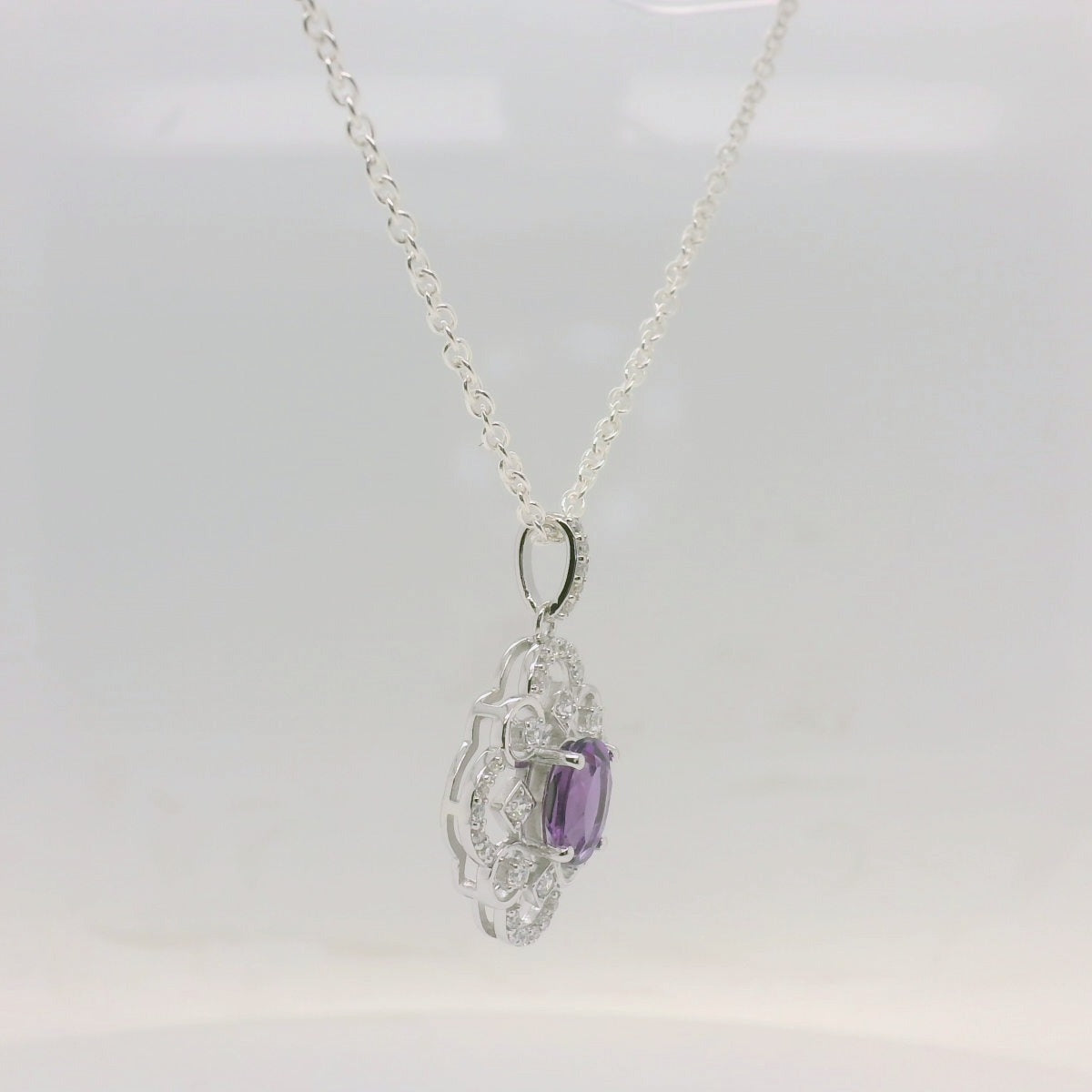 Amethyst & CZ Pendant