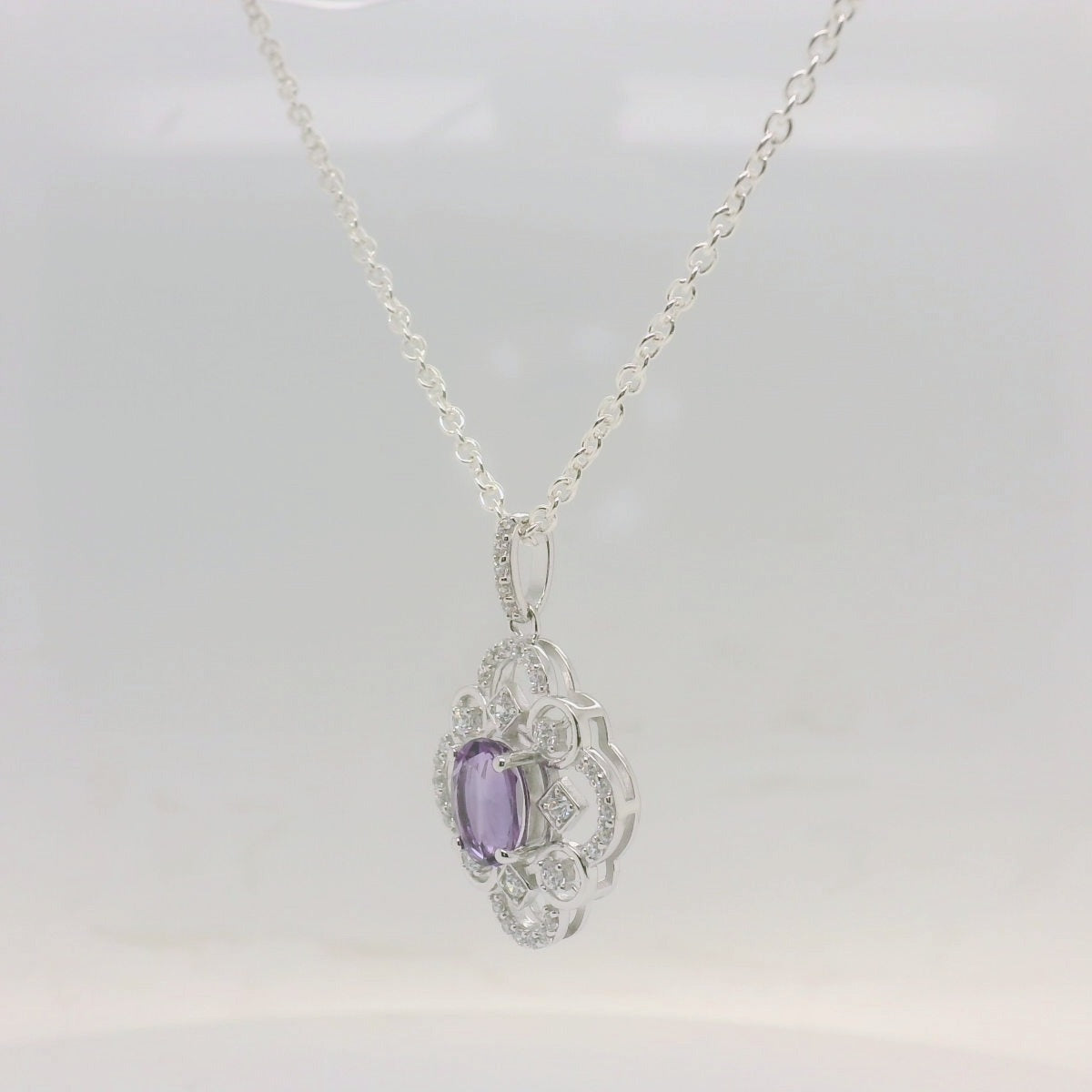 Amethyst & CZ Pendant
