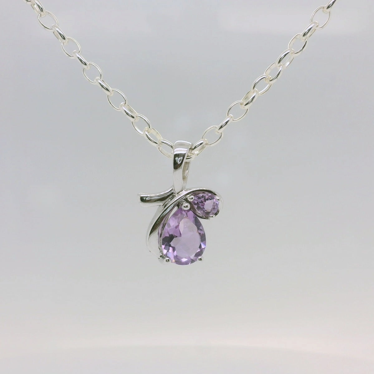 Half Butterfly Amethyst Pendant