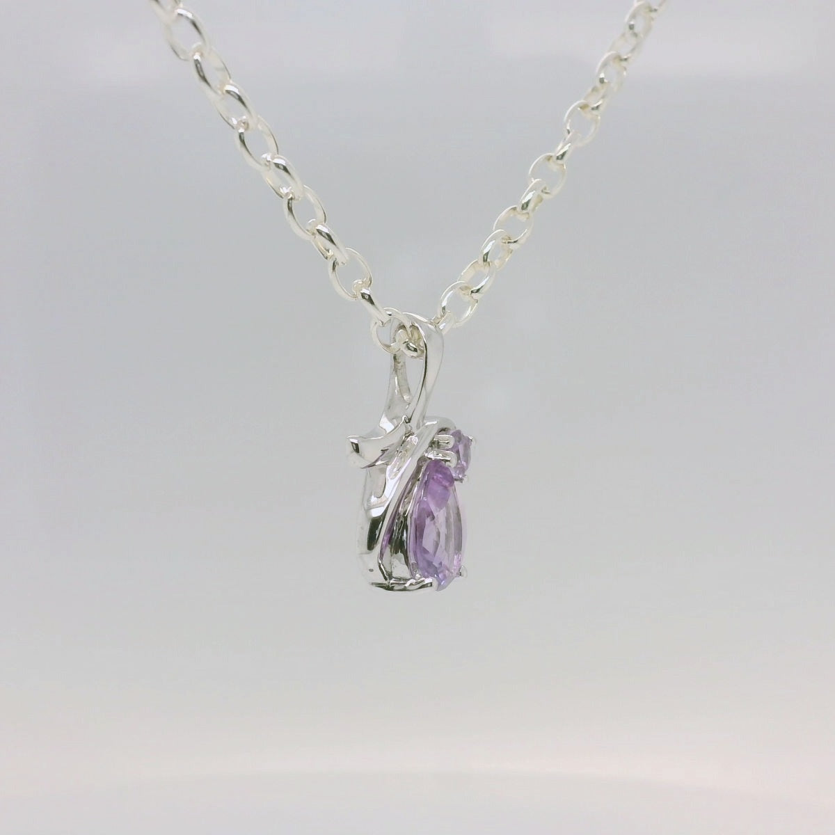 Half Butterfly Amethyst Pendant
