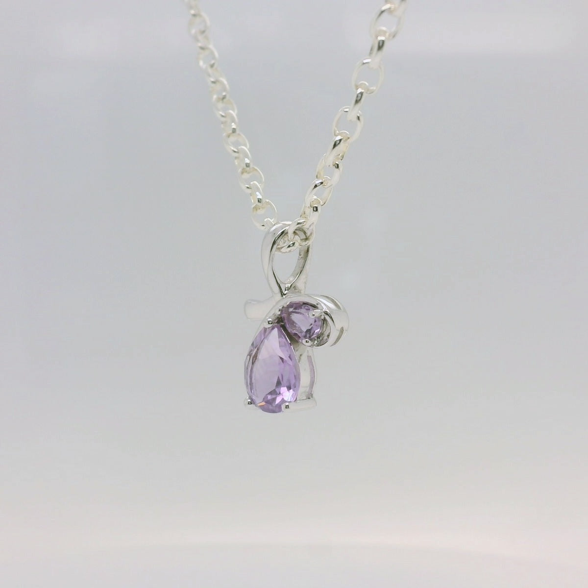 Half Butterfly Amethyst Pendant