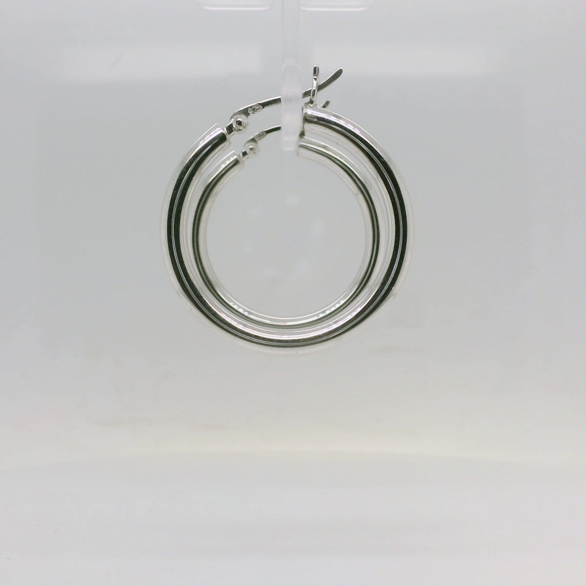 Large Silver Tube Hoops