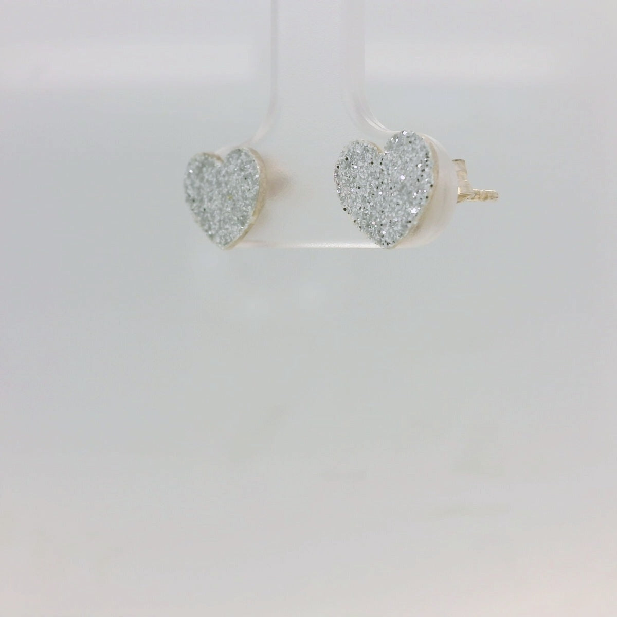Glitter Heart Studs