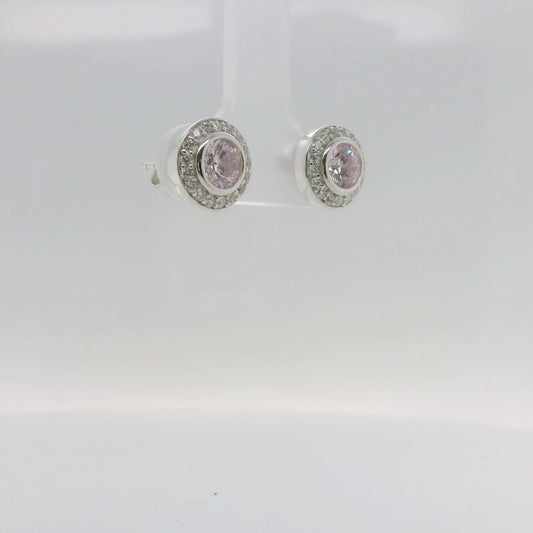 Pink CZ Cluster Studs