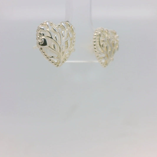 Filigree Heart Studs