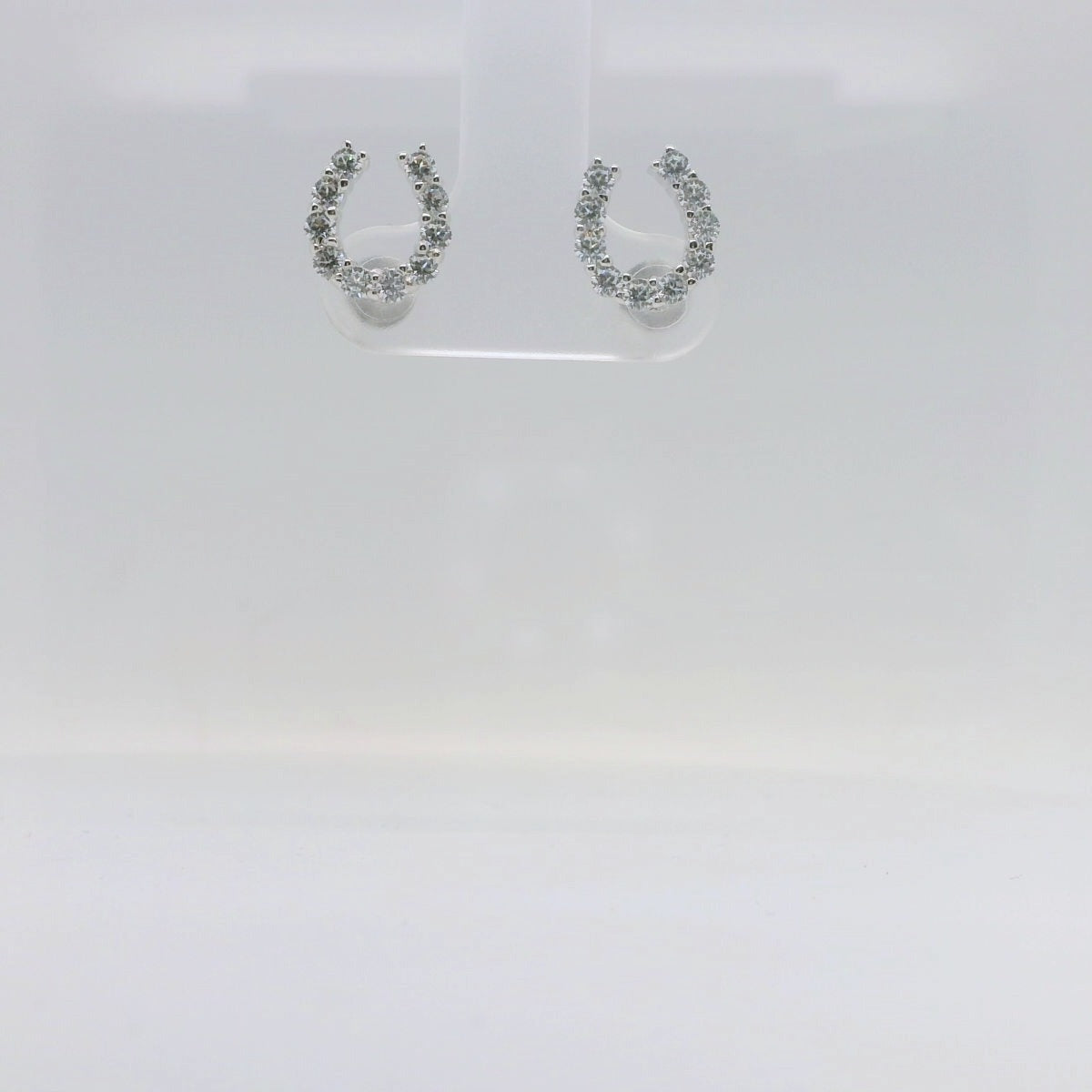 Large CZ Horseshoe Studs