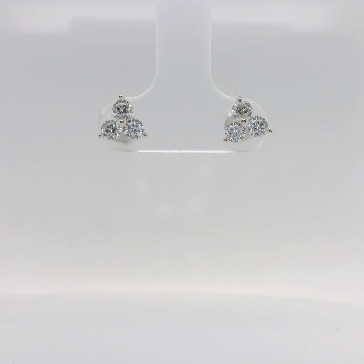 3 CZ Stud Earrings
