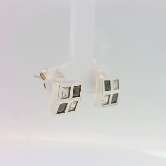 Black & White Square Studs