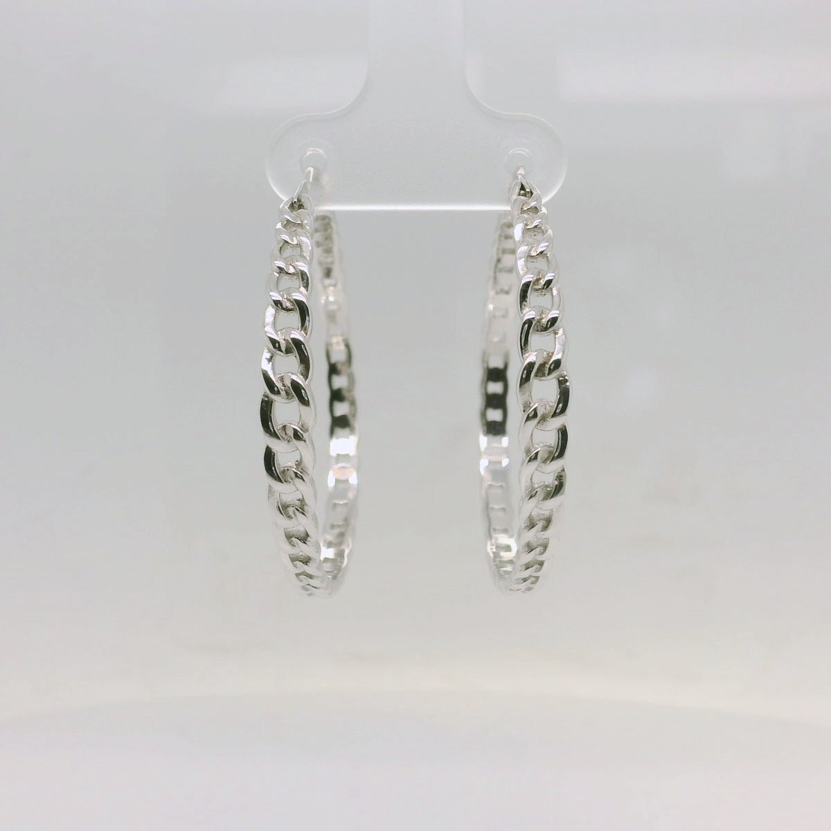Large curb link chain drop earring