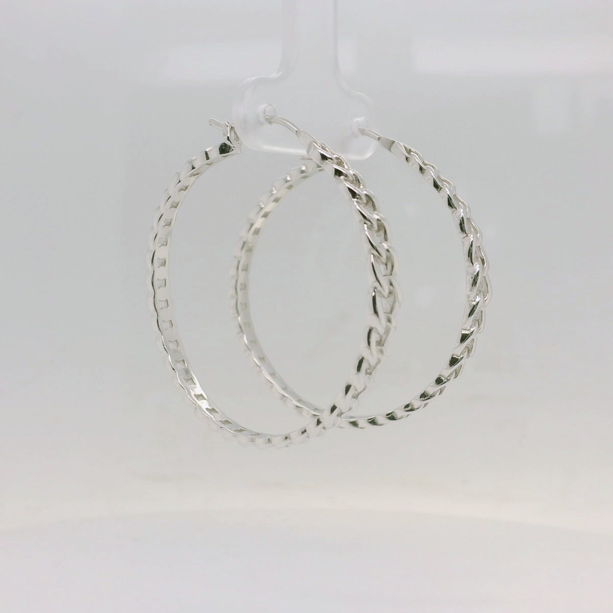 Large curb link chain drop earring