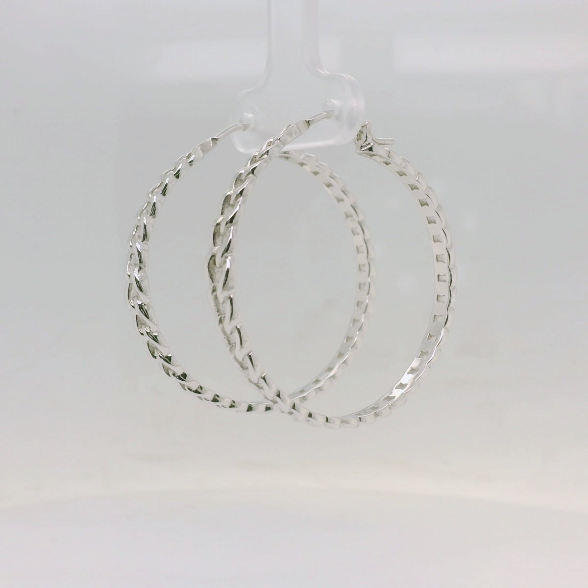 Large curb link chain drop earring