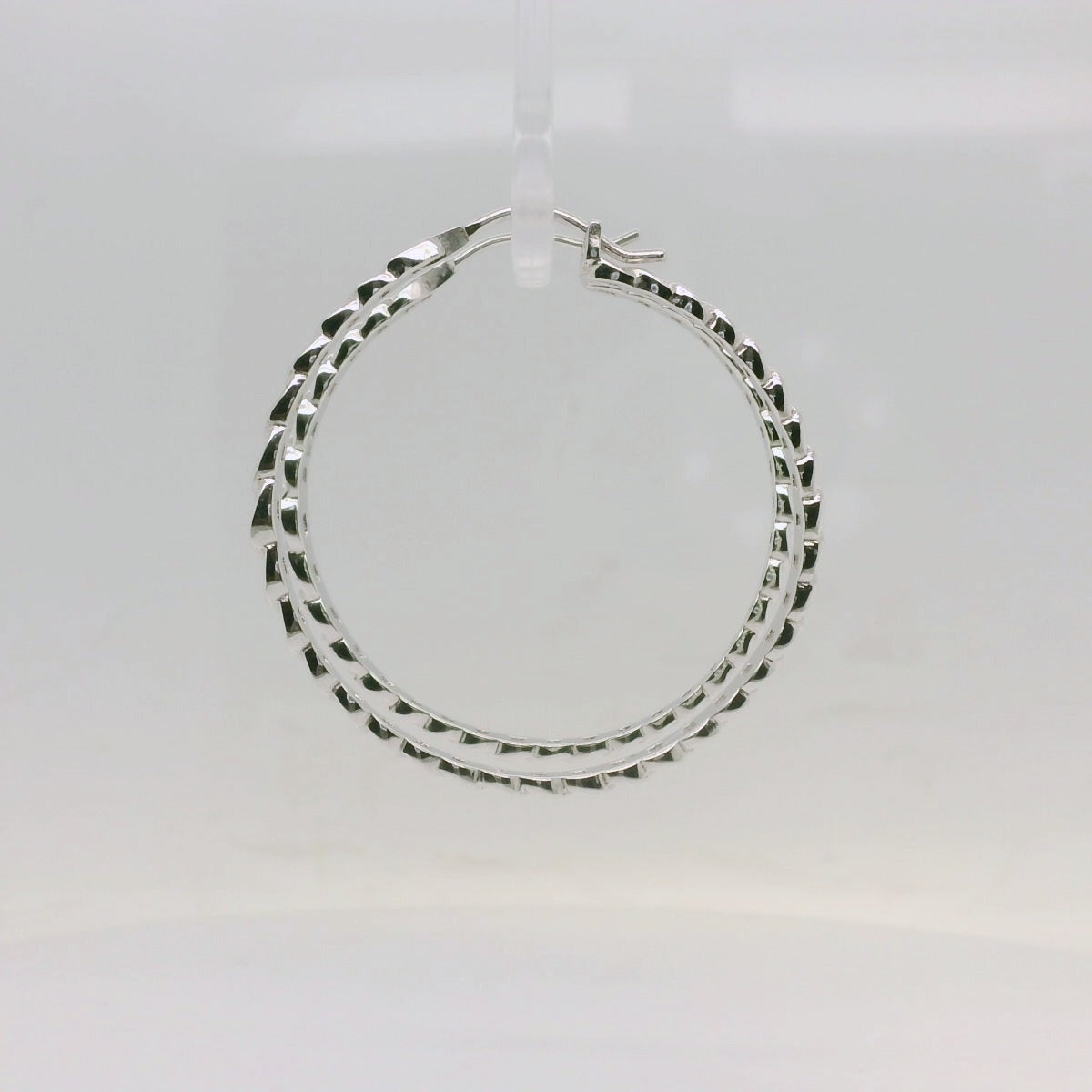 Large curb link chain drop earring