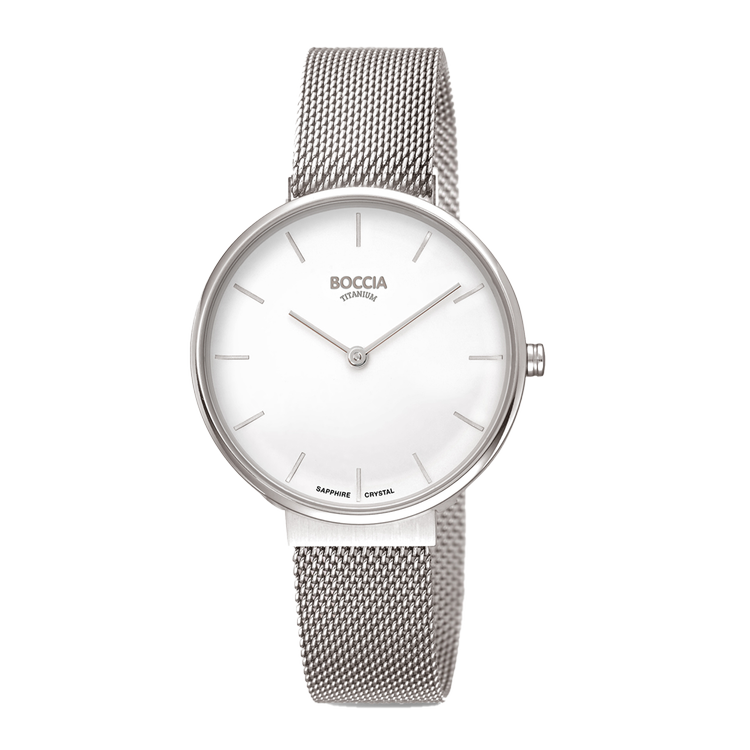 BOCCIA Ladies Silver Mesh Watch