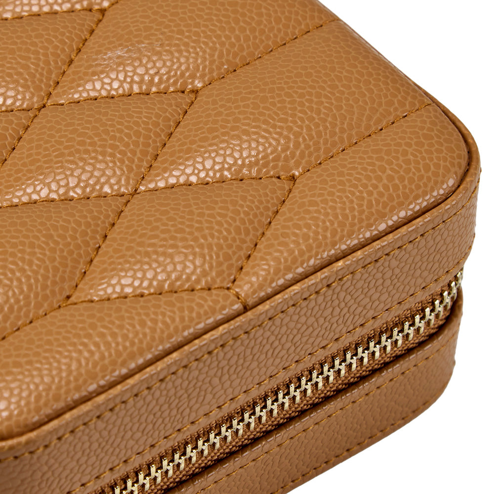 Wolf Lauren Zip Travel Case - Caramel