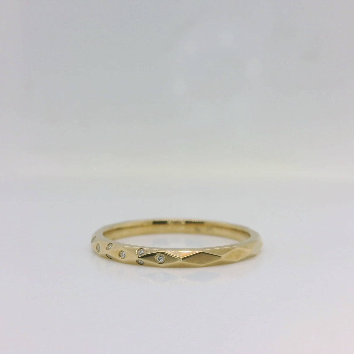 Faceted Diamond Ring