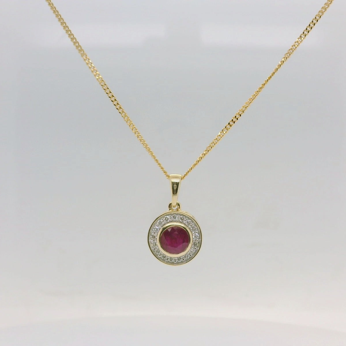 Ruby & Diamond Cluster Pendant