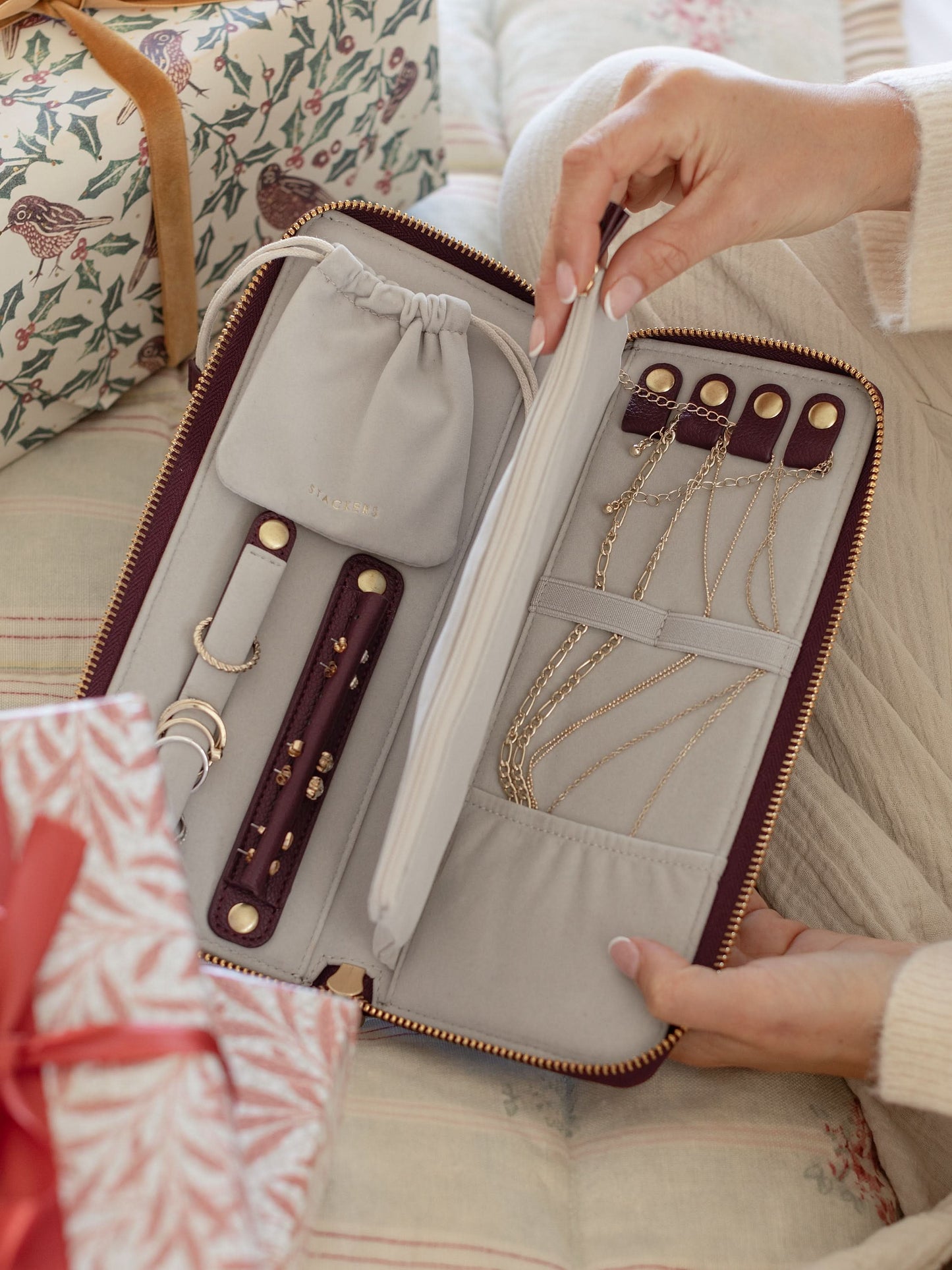 Burgundy Jewellery Wallet