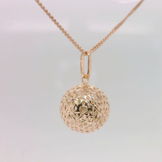 Rose Gold Lattice Ball Pendant