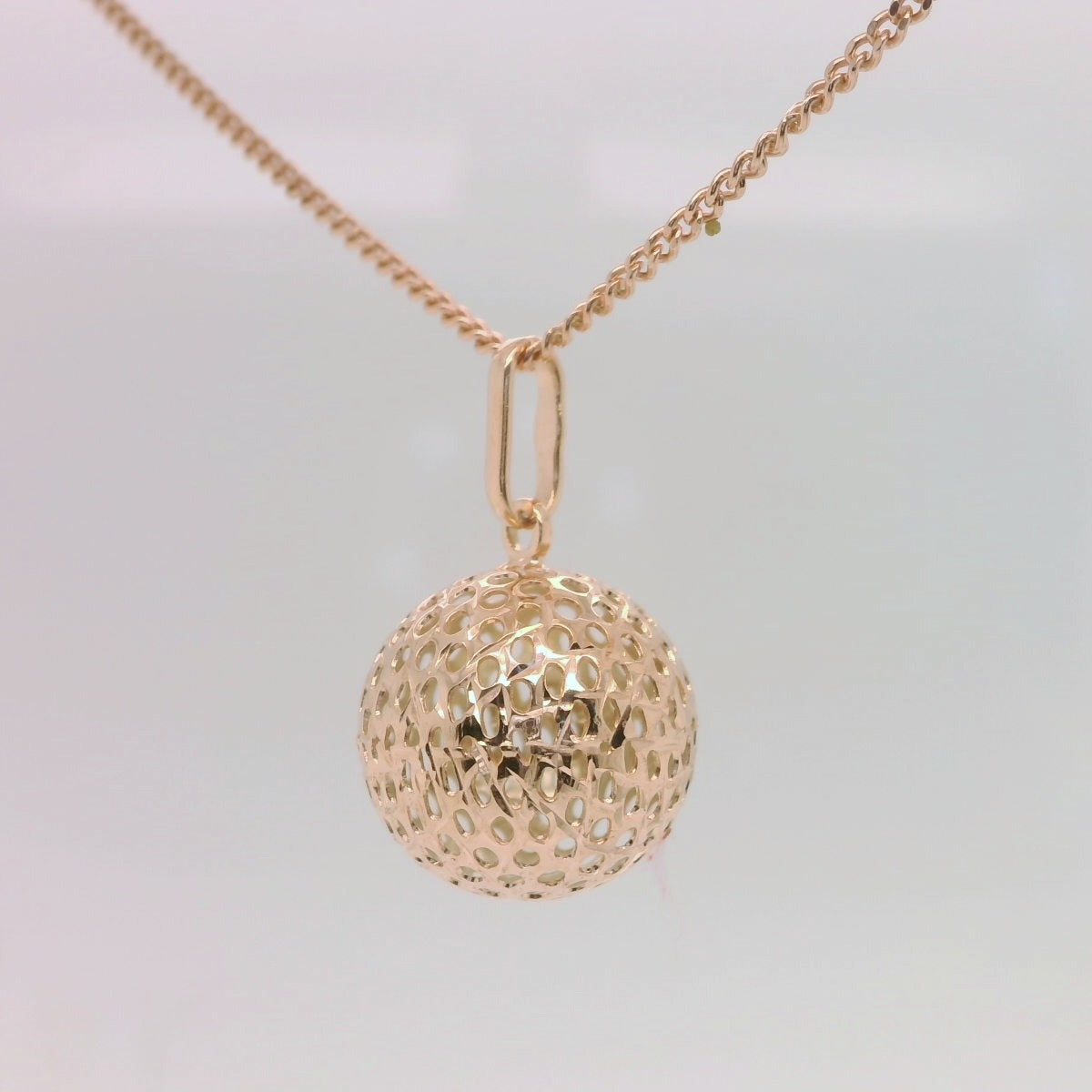 Rose Gold Lattice Ball Pendant