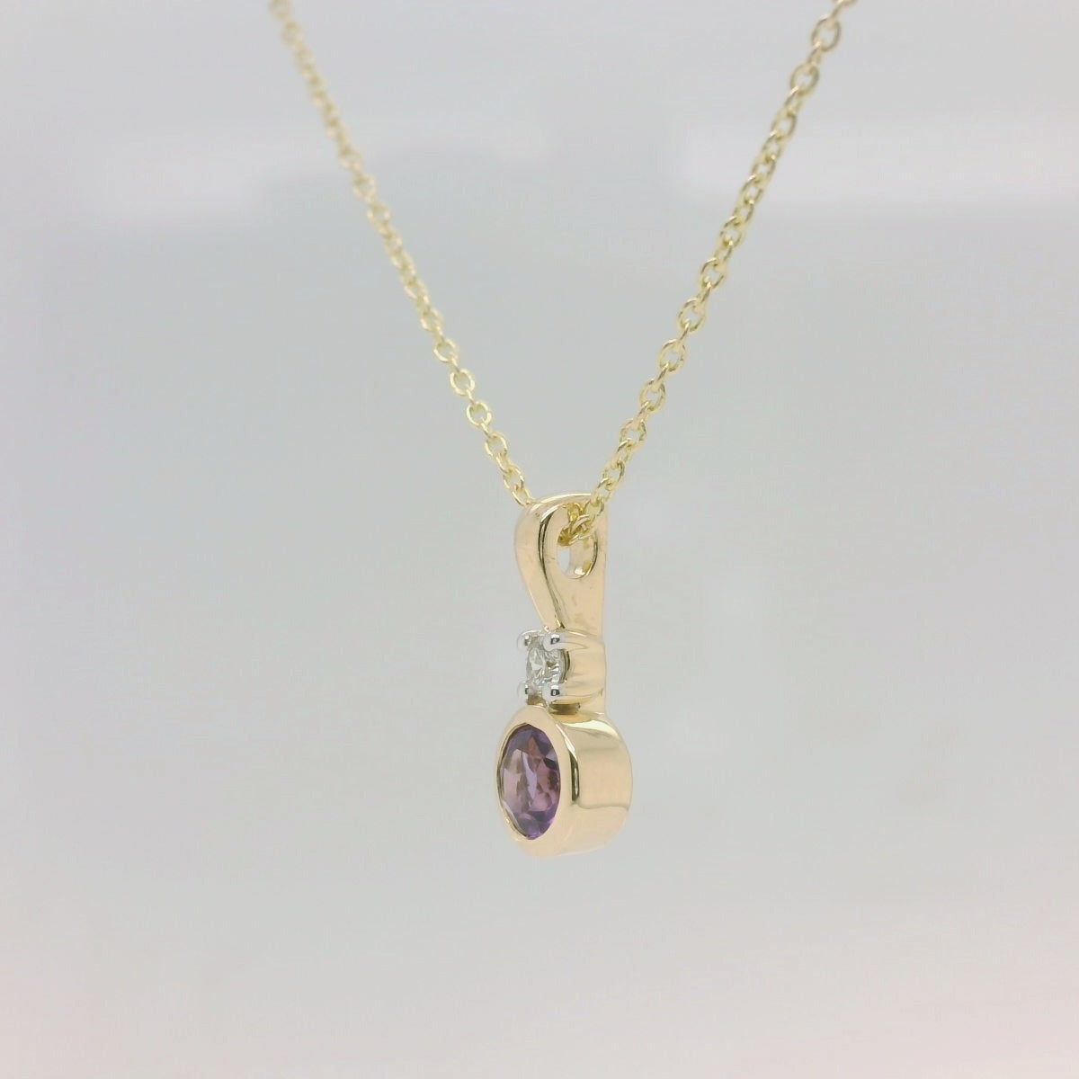 Amethyst & Diamond Necklace