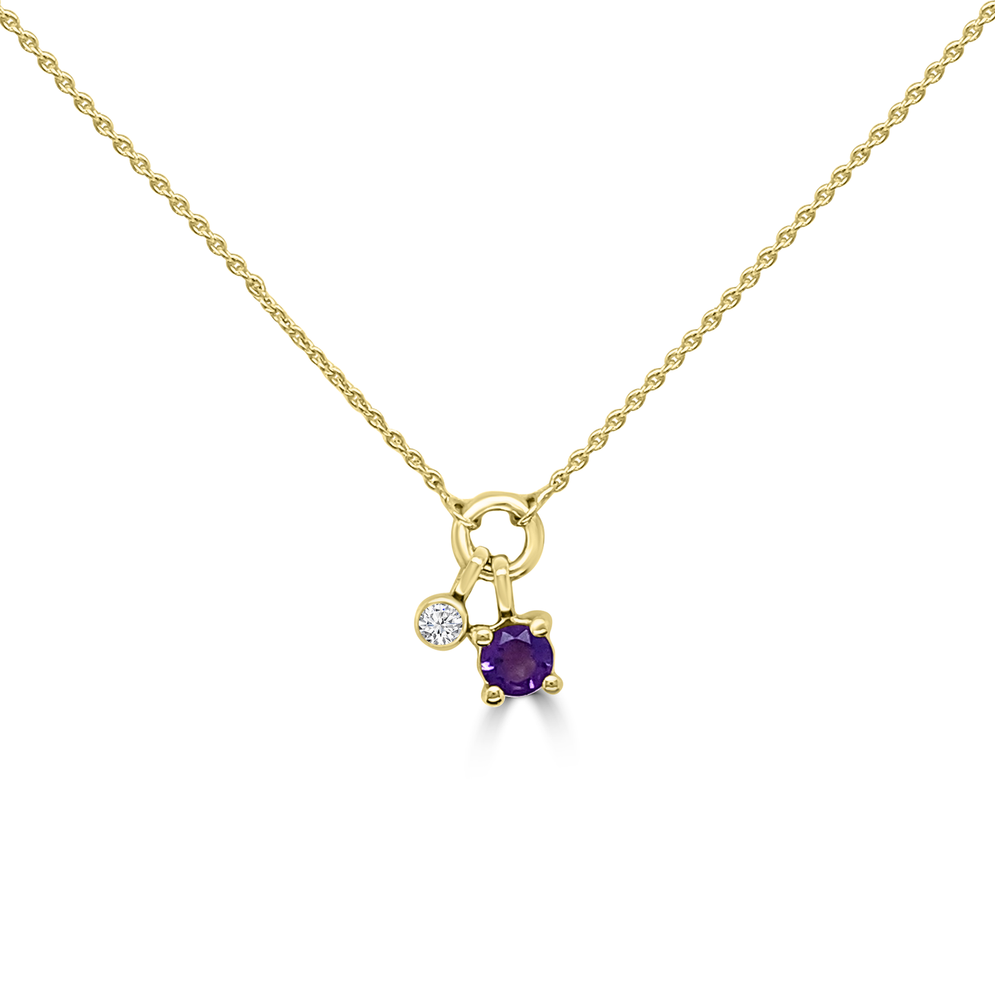 Amethyst & Diamond Necklace