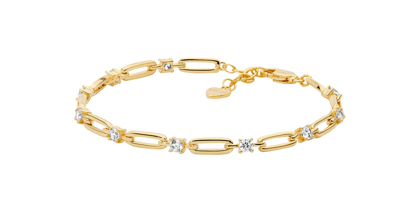 Oval Link CZ Bracelet