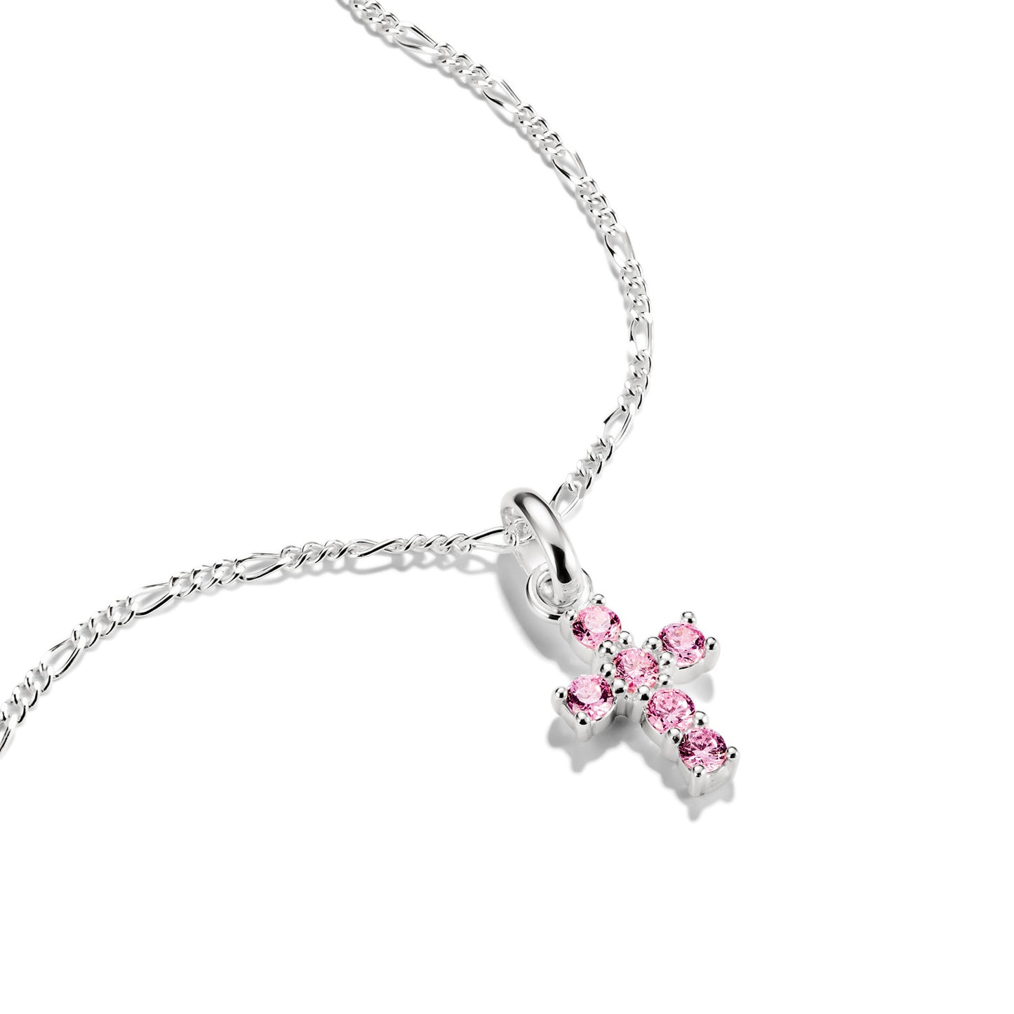 Connect Charm Cross with Pink Stones