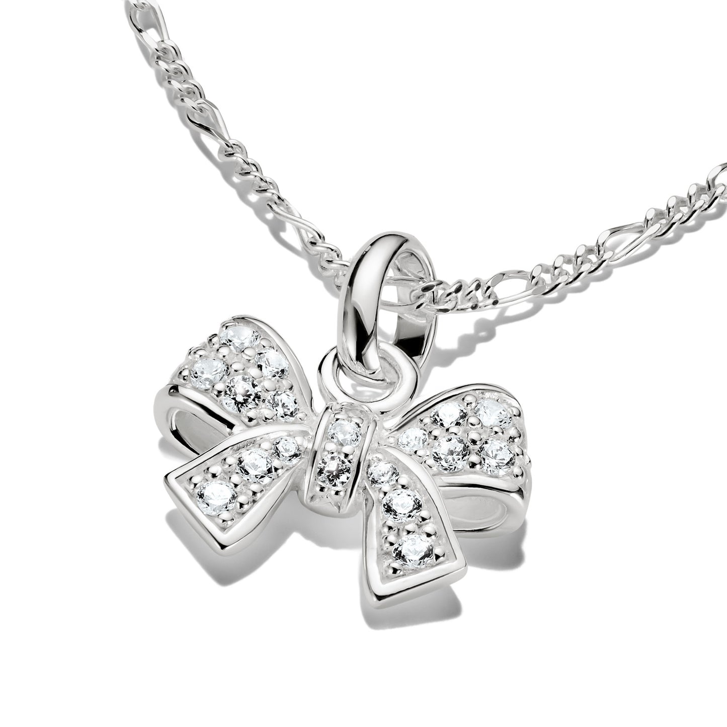 Connect Charm Bow with Stones in Silver