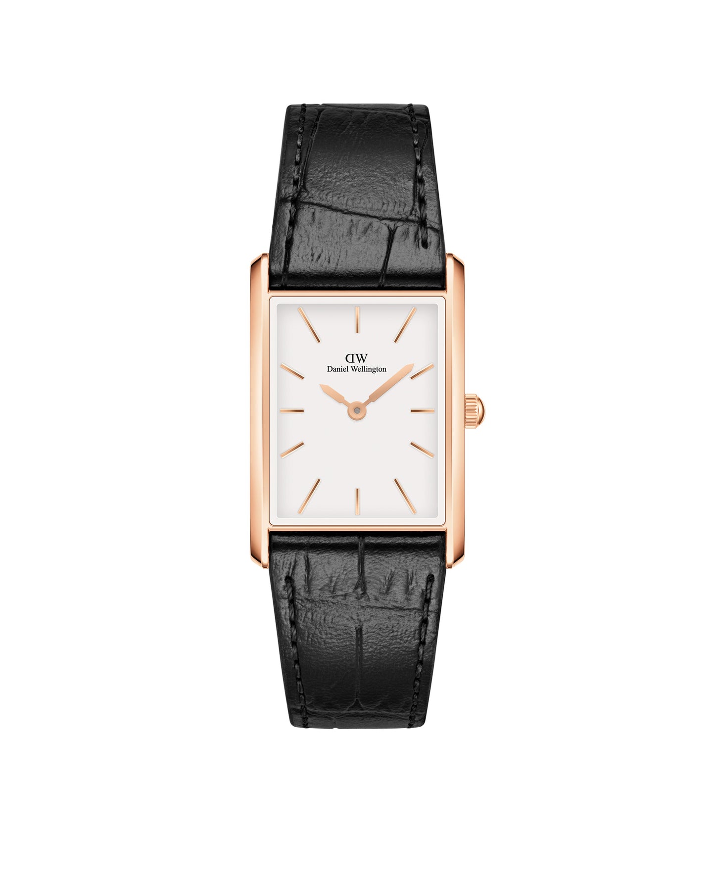 Bound Black Crocodile Rose Gold Watch