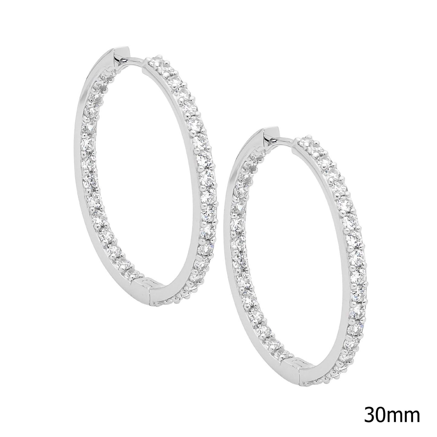 Inside Outside CZ Hoop - 30mm