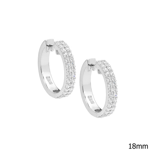 Double Row Pave Huggies