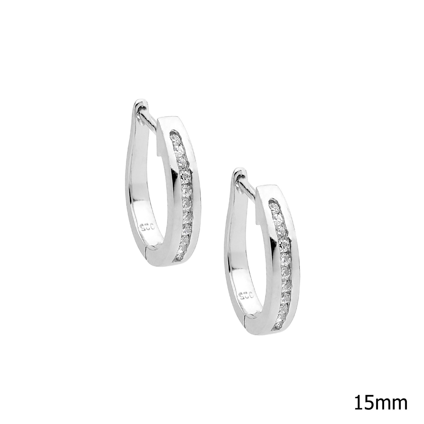 Silver Channel CZ Huggie