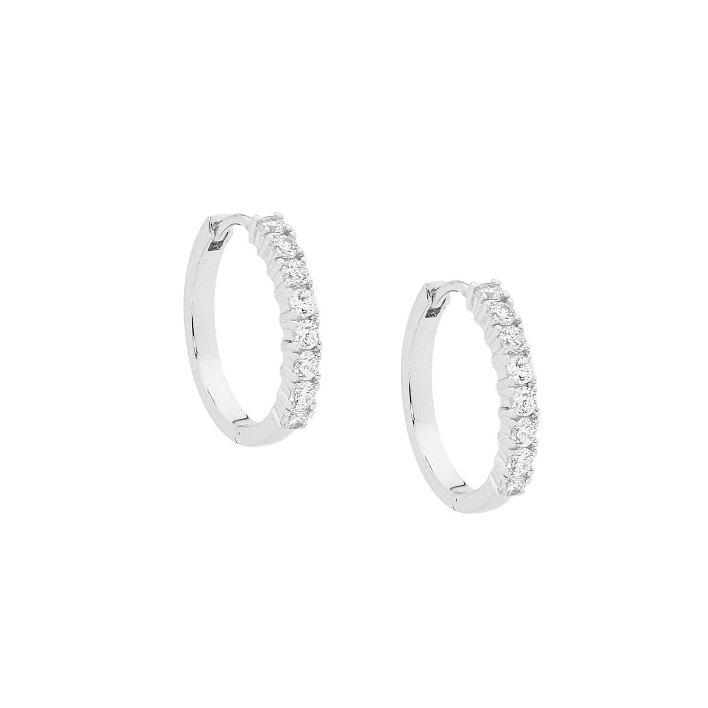 Silver CZ Set Huggies - 15mm