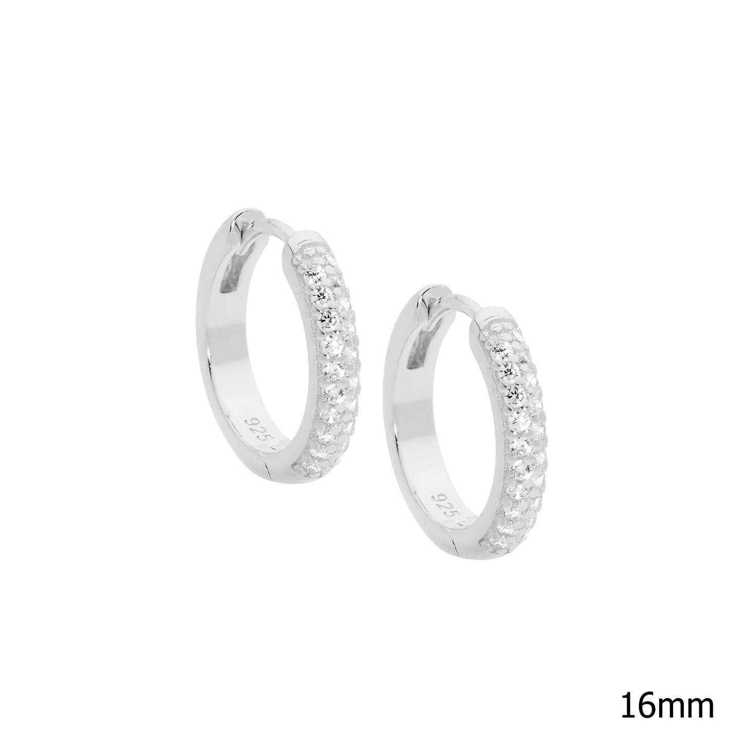 Silver Pave set Huggies