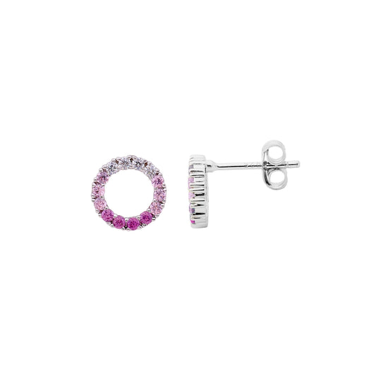Pink Open Circle Studs