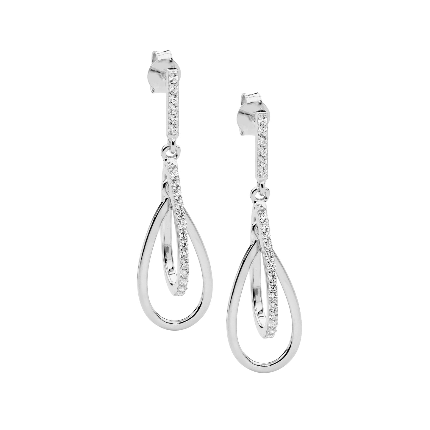 Double Teardrop drop Earrings