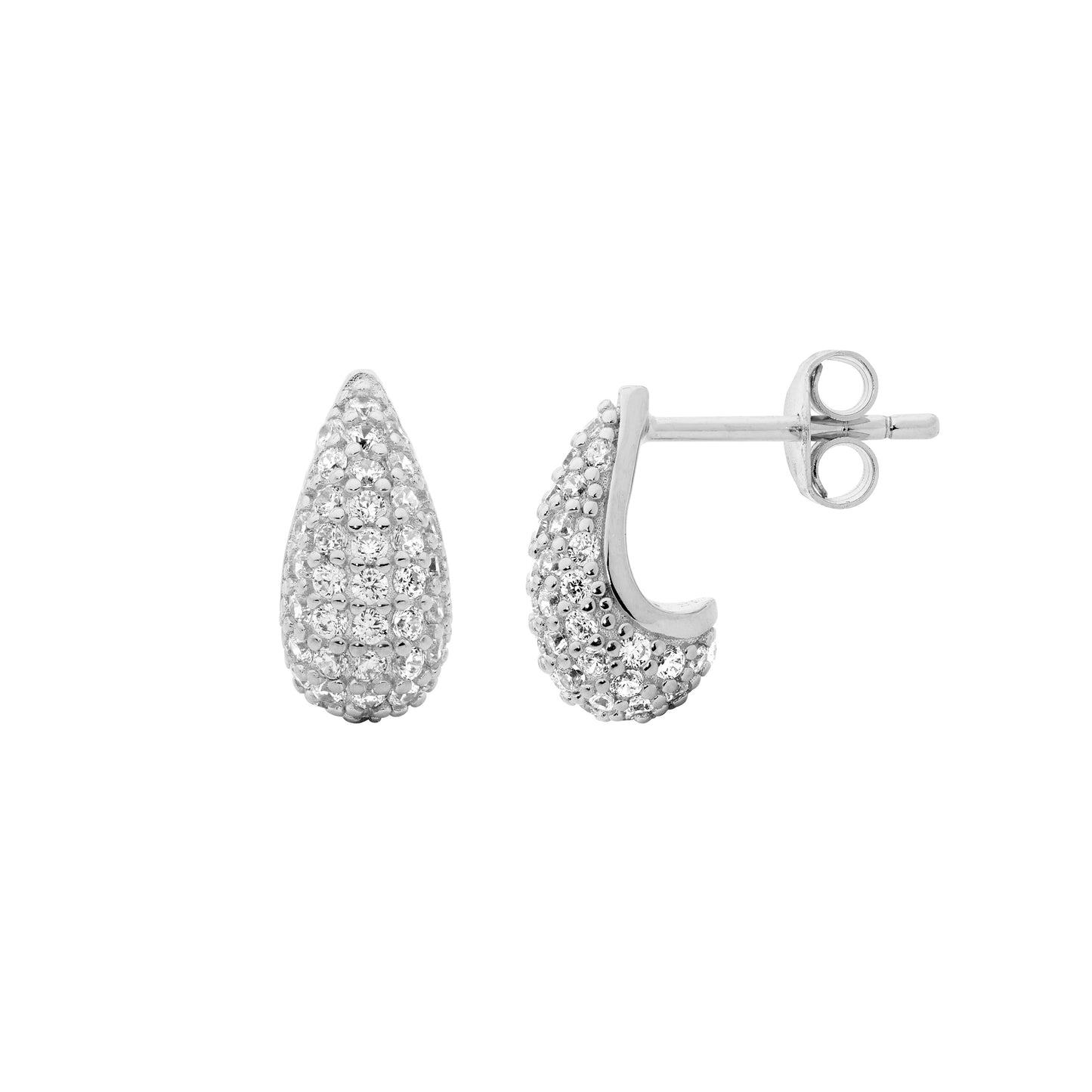 Pear-shaped Pave Earrings