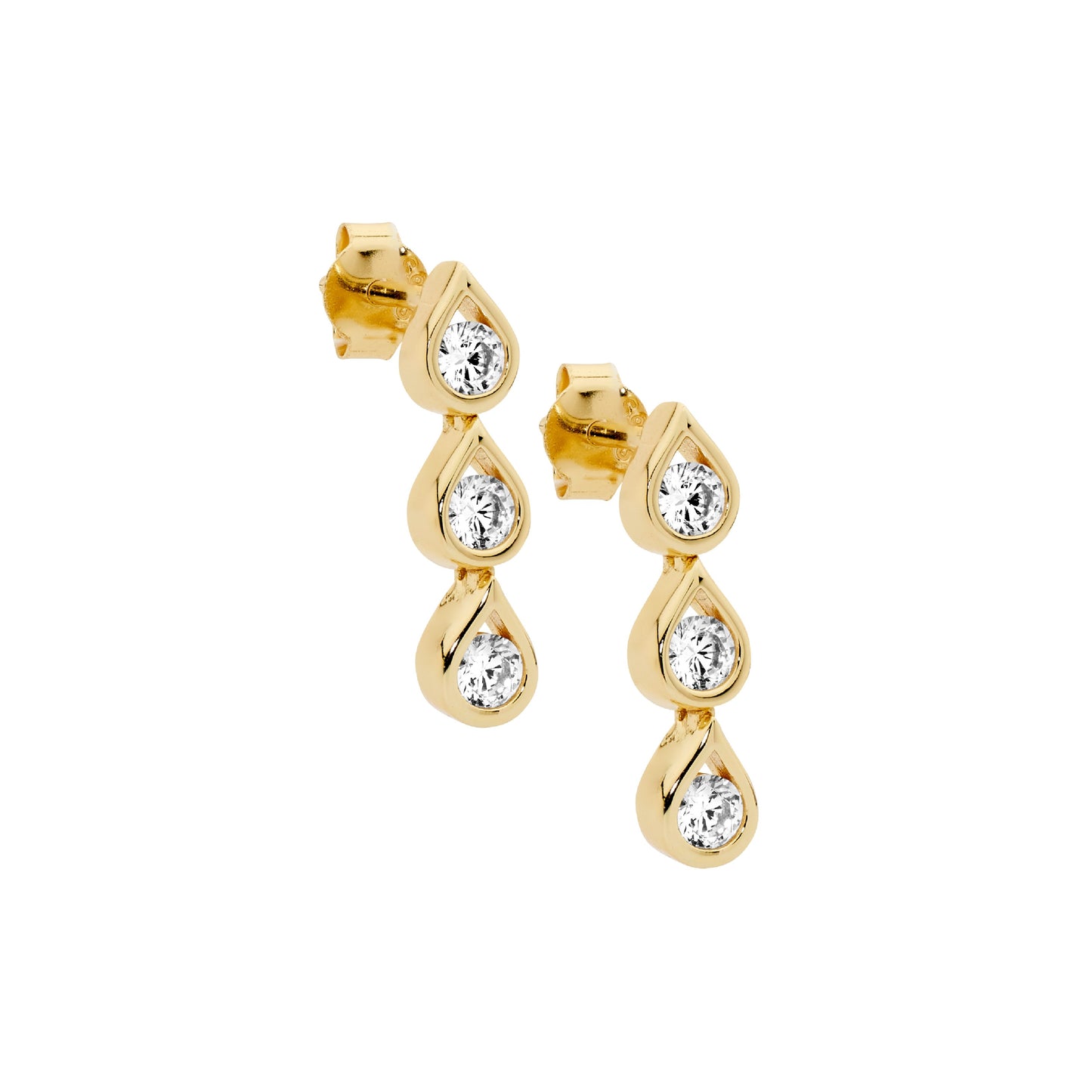Yellow 3 Teardrop Drop Earring