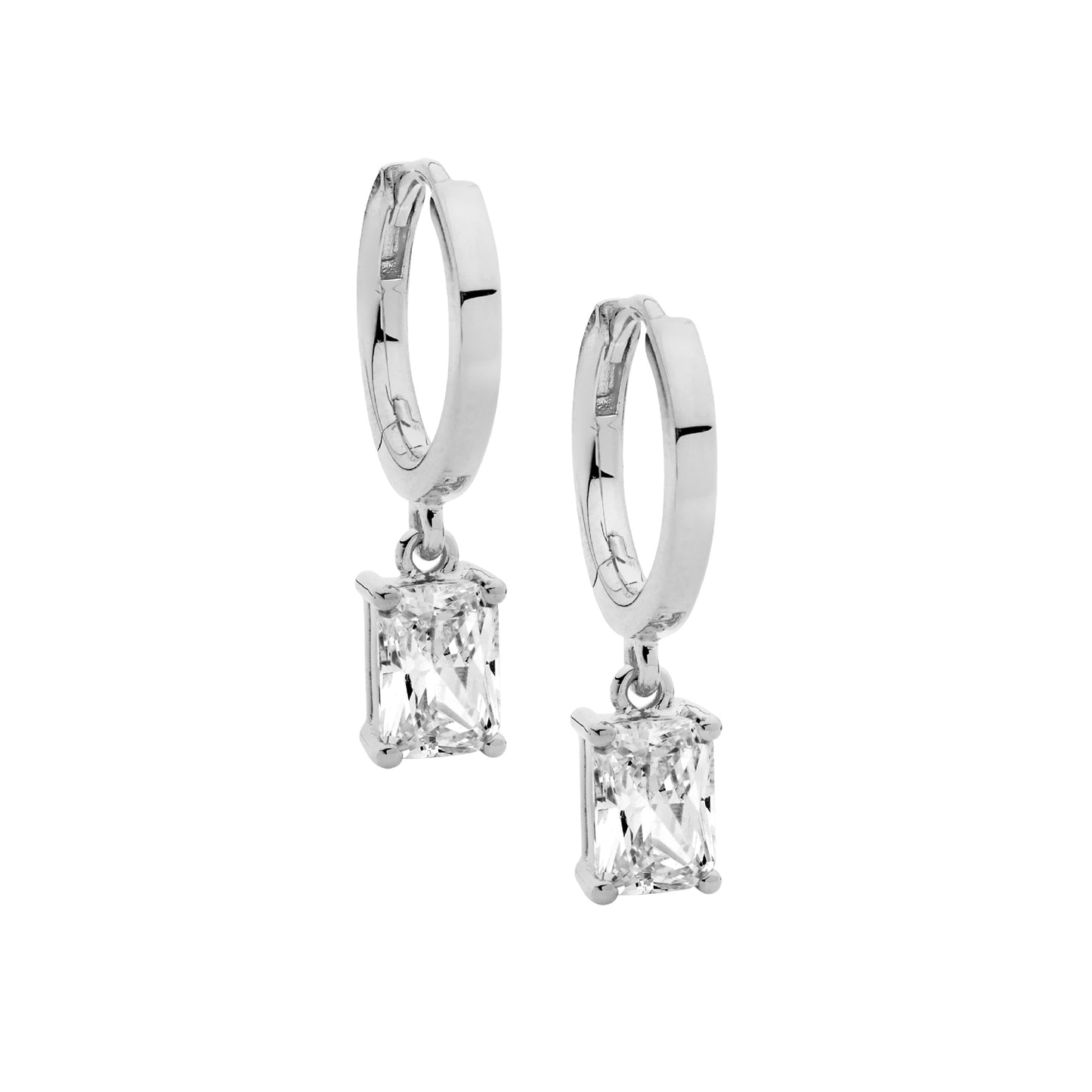 Silver Radiant Drop Earring