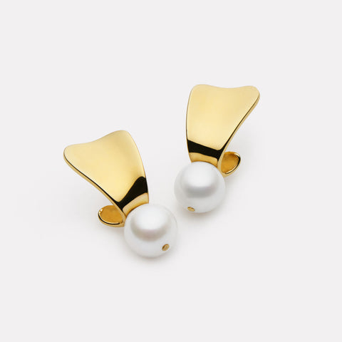 Sunbeam Pearl Earrings - Gold Plated