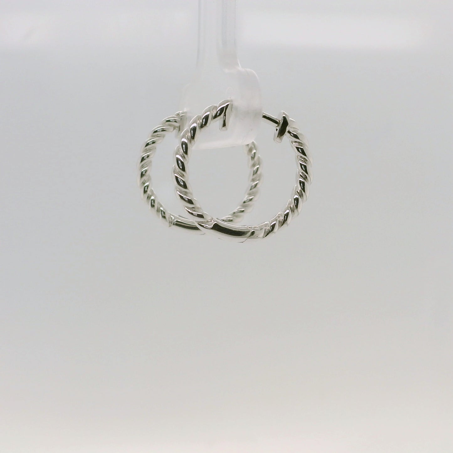 Silver Twisted Huggie Earrings