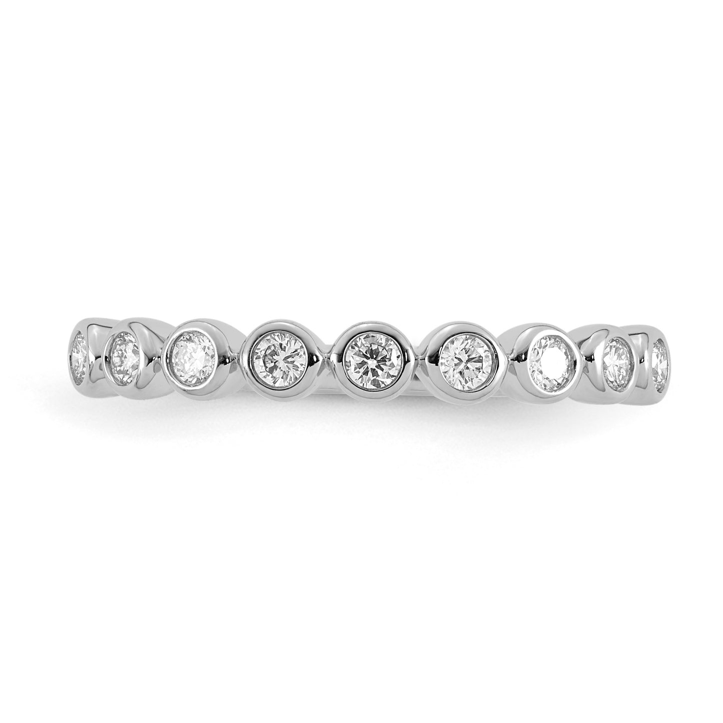 Lab Diamond Bezel Set Ring - White Gold