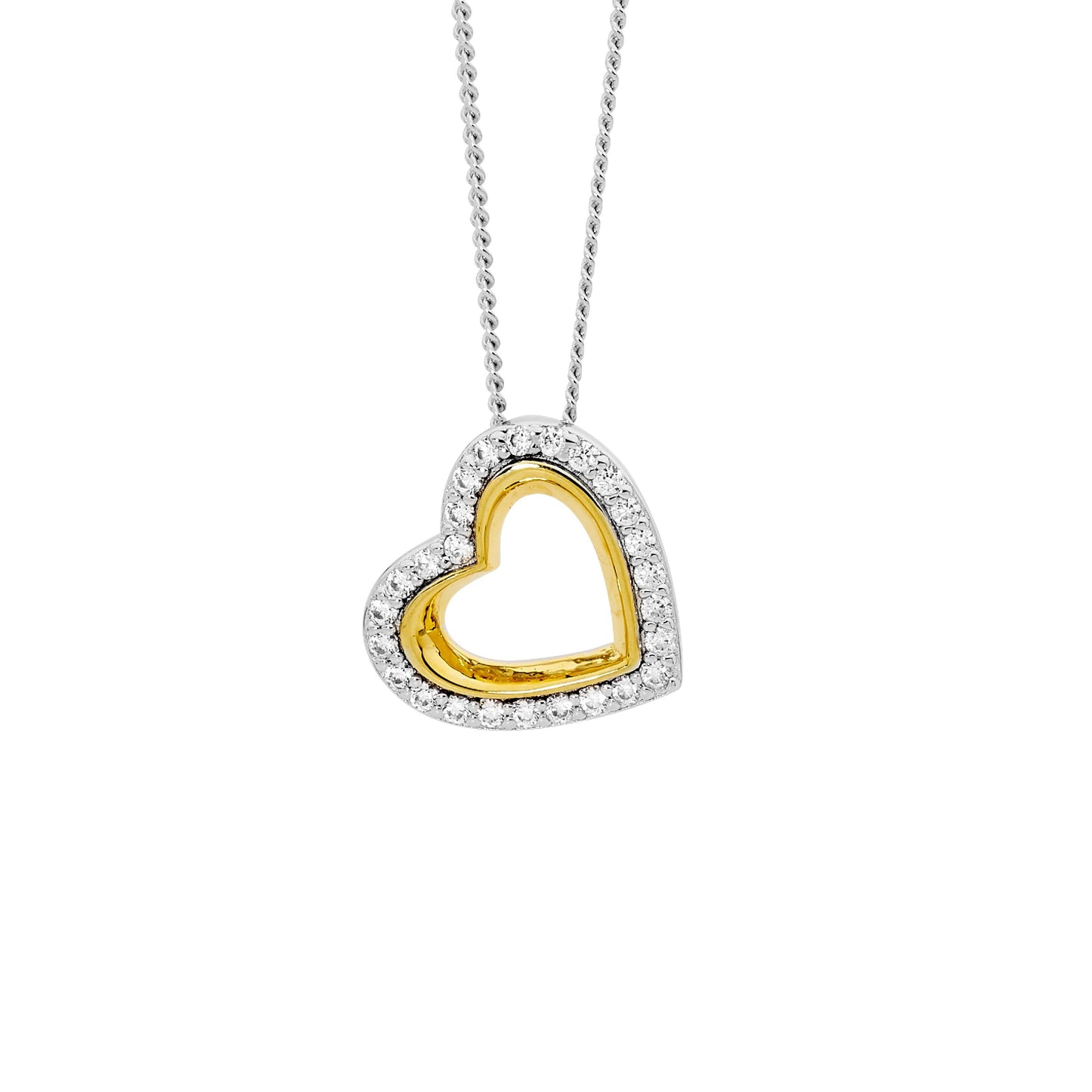 Angled Open Heart Necklace