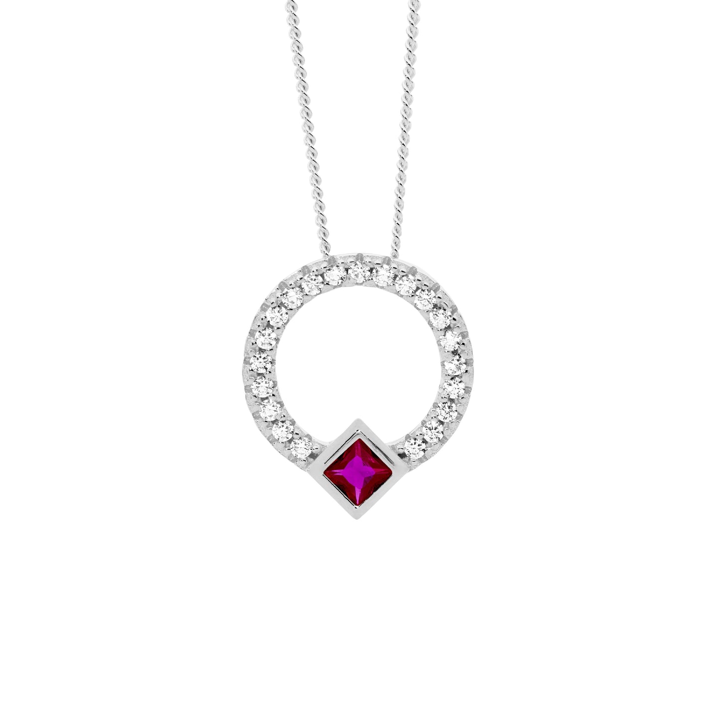Open Circle Red Princess Necklace