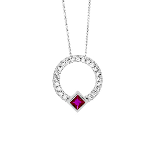 Open Circle Red Princess Necklace