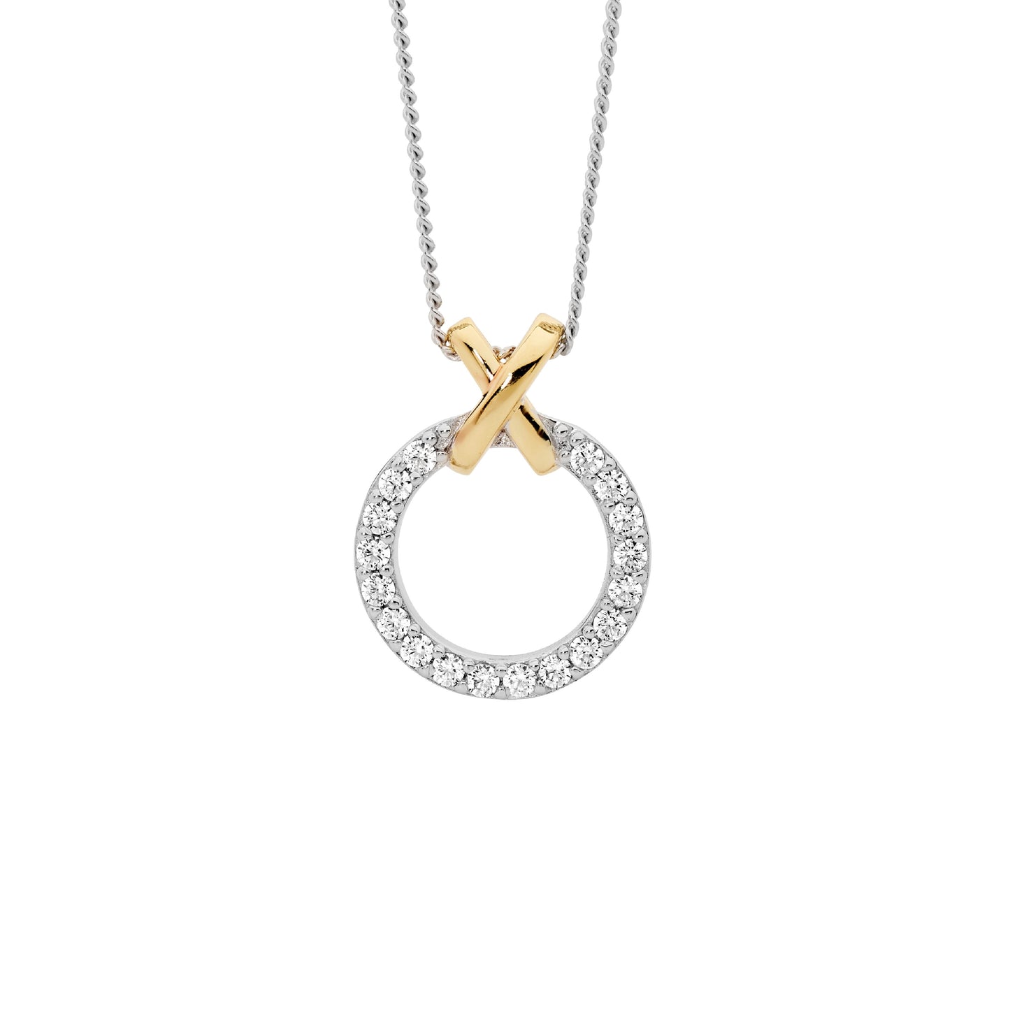 Open Circle Cross Necklace